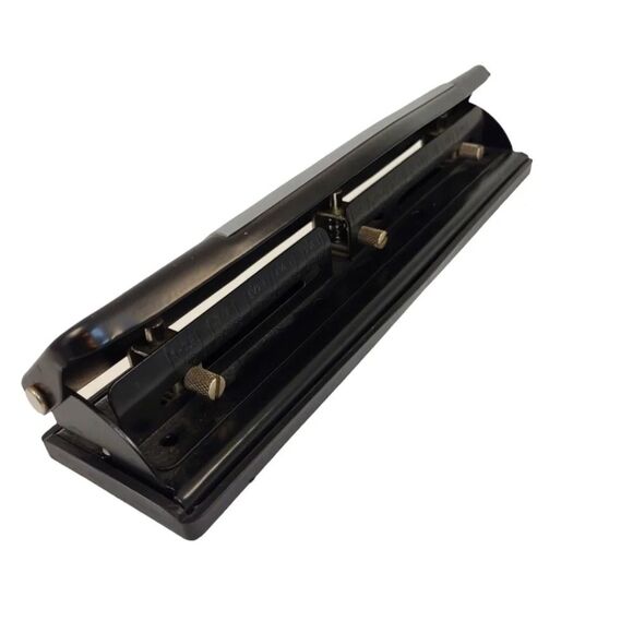 Hole Punch with Padded Handle, 11 Sheet Capacity, Black Adjustable 2-3 - Picture 3 of 13